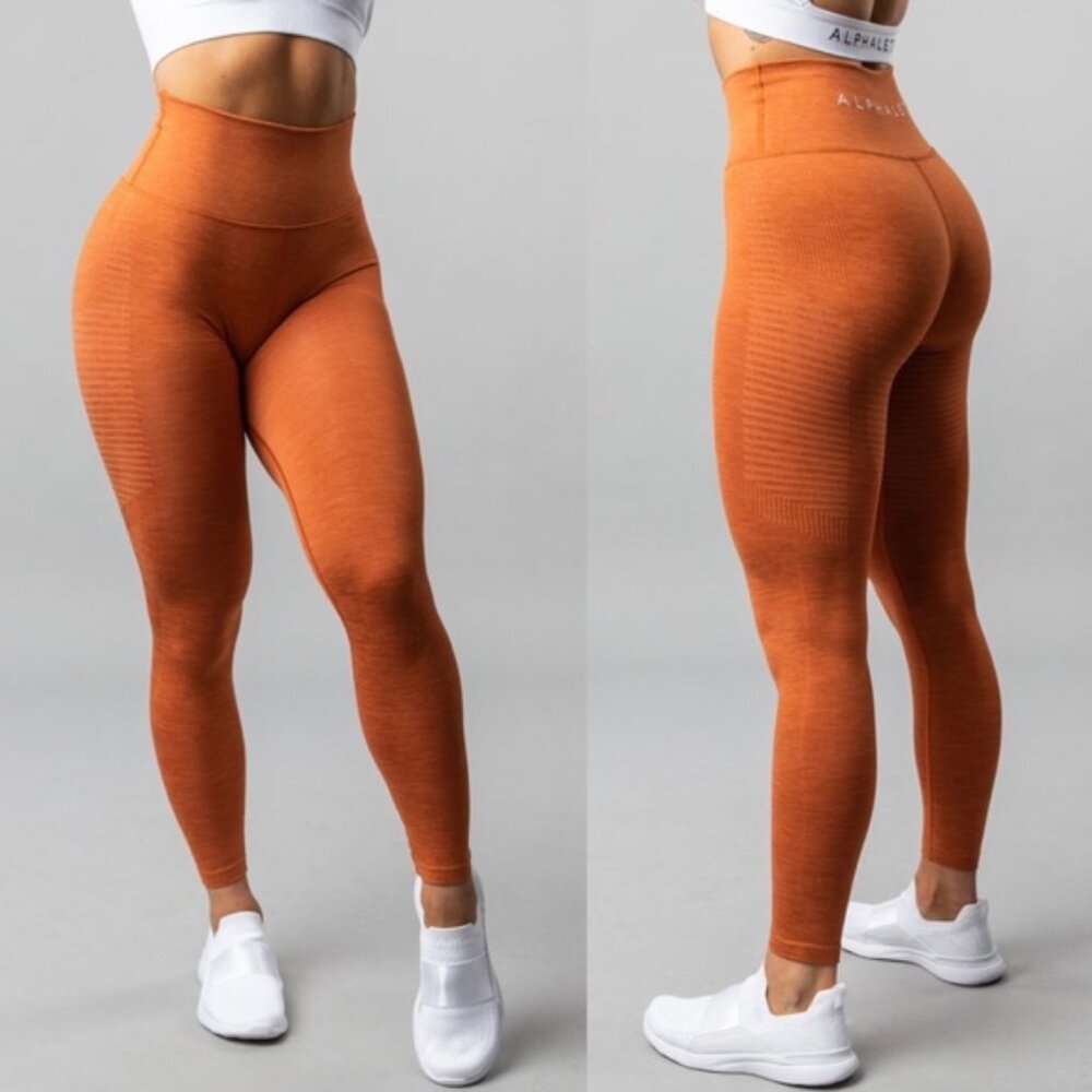 ALPHALETE HALO LEGGING Women's High-Performance Seamless Legging BURNT ORANGE